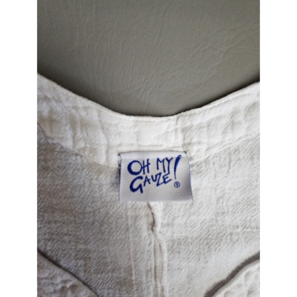 Oh My Gauze Women's Top 3 XXL Snow White Short Sleeve 100% Cotton Lagenlook - Picture 5 of 6